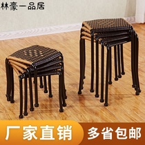 T Vine eating creative young childrens preparation home restaurant small square dining chair low woven bamboo woven retro stool handmade wt3