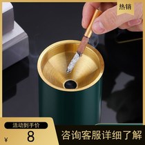 Stainless Steel Ashtrays Home with cover Creative personality Trend Living room Bedroom Retro Wind Green Ashtrays Anti-Fly Ash