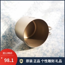 Pure Titanium Water Glass 110ml Camping Outdoor Titanium Cup Handle Wine Glass Beer Cup Light Weight Double Cup Cup Master Cup