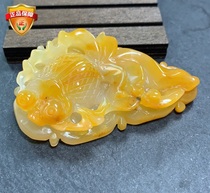 Zhengzong Yunnan Natural Huanglong jade Chicken Oil Gold Fish Pendant Sweater Chain with more than two years of wool clothes chain male and female