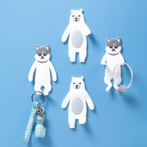 Cute husky adhesive hook creative hands and feet can bend two ha sticky hook polar bear hook key head rope hook