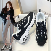 Old Daddy Shoes Woman Spring Autumn 2022 New Winter 100 Hitch Panda Shoe Tide Ins Thick Bottom Plus Velvet Sports Casual Women Shoes