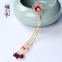 Black small Mo Jin Yu small U hairpin color-preserving copper hair cactus material package DIY small flower ancient style hair ornaments Tassel crystal glass