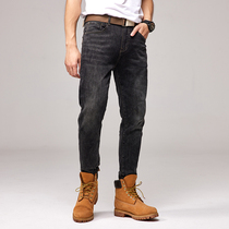 Autumn jeans mens stretch fashion brand Slim small feet trend 2021 spring and autumn casual Joker long pants men