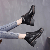 2020 new English style short boots female spring autumn single boots high heel Net red super fire Joker thick with Martin boots trendy shoes