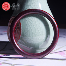 Looking for ancient Indian small leaf red sandalwood carving bracelet ladies solid wood decorative crafts noble concubine bracelet simple and elegant head jewelry