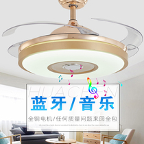 Fan Light Invisible Ceiling Fan Light Dining Room Living Room Home Bedroom Electric Fan Lamp Fan Chandelier Bluetooth With Speaker Music