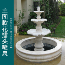 Stone fountain Outdoor courtyard running water European Feng Shui ball large ornaments Marble outdoor running water decoration custom