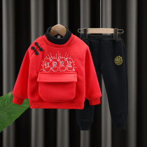 Baby New Years clothing Boy Tang clothing thickened girl baby 1 year old 2 Childrens New Year Festive New Year clothes 5 years old 3