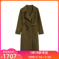 (The same style as the shopping mall) LILY2021 winter new womens clothing foreign style soft all wool loose long woolen coat