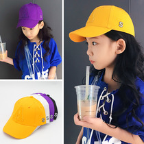 Spring and summer new childrens baseball cap baby boys and girls parent-child peaked cap alphabet fashion hip-hop hat sun visor