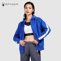 American Spider-SPYDER Coat Female Autumn and Winter College Wind Sports Coat with Hat Zipper Blouse Tide 21CF112W
