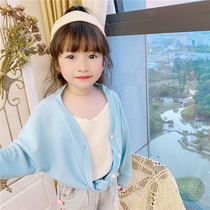Childrens clothes girls cardiovert medium and small children foreign air conditioning shirt thin summer sun protection clothes woman baby breathable jacket