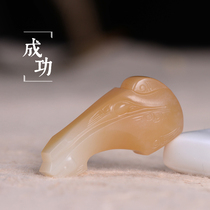 Yurun Yupin Hetian jade zodiac horse pendant sugar white jade master craft horse head pendant natural jade Russian material