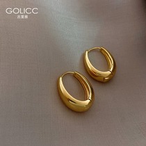 Korean retro temperament earrings 2021 New Tide Net Red simple cold wind earrings female advanced ear jewelry