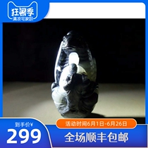 Natural Xinjiang Hetian blue and white seed material Mens and womens pendant jewelry Wu Dao belt certificate to support the national re-inspection and quality run