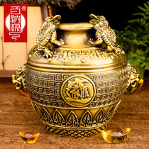  Bainayuan Golden toad cornucopia jar Golden toad cornucopia decoration Brass home living room Ming Cai position decoration