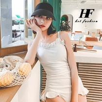 Swimwear womens summer sexy fairy 2021 new fashion one-piece conservative belly cover thin bikini seaside wear