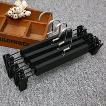  Wood grain strong pants rack pants clip clothing store non-slip non-marking underwear rack household telescopic plastic pants hanger wholesale