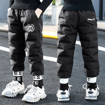 Boys cotton pants autumn and winter models 2022 new childrens wear down cotton pants outer wear winter thickened warm cotton pants