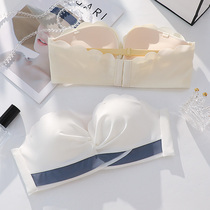 Findanni summer white bra set strapless non-slip strapless small chest gathered without steel ring underwear women