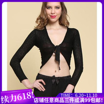 The owner let Li Qing EBLIN black exquisite wool lightweight cardigan ECGN319051