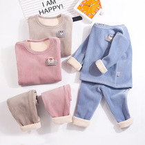 Children Cavet Thickened Underwear Baby Autumn Clothes Suit Warm Pyjamas for men and women Childrens autumn pants Winter hit underclothes childrens clothing