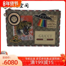  GUCCI guchi 22 new mens mini-chapter tiger appliqua with card slot hand holding bag bag