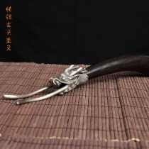 Sterling silver dragon head pot fork boutique iron pot fork pot clip tea ceremony zero with Japanese iron pot special iron pot cover tea Holder