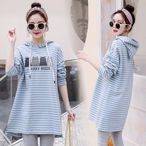  Pregnant womens autumn clothes 2021 new dresses fashion two-piece suit spring and autumn t-shirts bottoming shirt tide mother