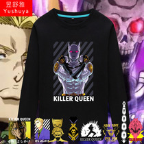 JOJOs wonderful adventure Jiliangji shadow killer QUEEN anime crew neck sweater mens and womens thin LONG-sleeved TOP CLOTHES