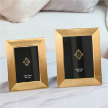 Modern minimalist photo frame setting 6 inch 7 inch high grade brass metal photo frame model room office bedroom decoration