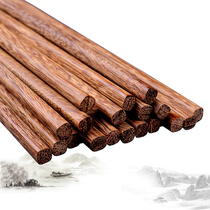 Home Chicken Wings Wood Chopsticks Solid Wood Red Wood Anti Slip Mold 10 Double Family Suit Upscale Cutlery Hotel Fast
