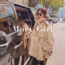 sandro asw lamb wool jacket female 2021 Winter new Korean version loose locomotive fur one coat