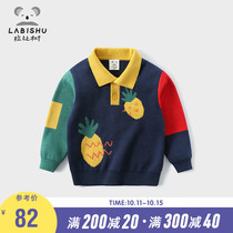 Boys pullover sweater spring and autumn 2021 Rabbi Tree Childrens sweater baby sweater baby sweater foreign gas