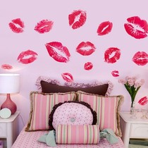 Living room sofa background wall Bedroom bedside romantic wedding room Festive decoration sticker wall sticker Lip print