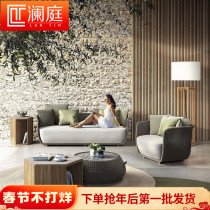 Nordic Outdoor Rope Sofa Combination Courtyard Hotel Garden Rattan Leisure Soft Decoration Designer Furniture