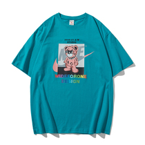 Short Sleeve T-shirt Male Student Couple Clothes Shirt Country Tide Half Sleeve Cotton Loose Large Size China Hong Kong Wind 2021 Summer