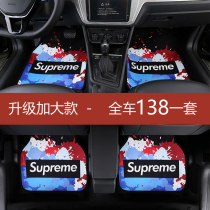 Car mat universal car floor mat five-seater car SUV Tide brand supreme creative Crow heart cartoon