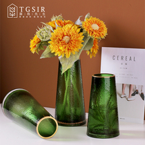 Nordic creative simple T-glass vase restaurant wine cabinet water home transparent flower arrangement decoration ornaments