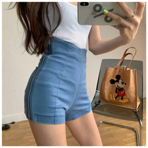 Denim shorts women Summer high waist 2020 new side zipper Net red pants ins Super fire slim slim A hot pants