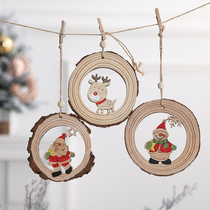 Wooden pendant Christmas Tree decoration pendant Shop decoration Santa Claus Snowman Elk pendant