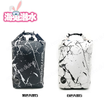 WATERPRO waterproof bucket bag can shoulder shoulder tote bag 20L beach snorkeling rafting marble pattern