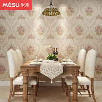 Misu warm pastoral wallpaper restaurant living room background wall wallpaper pvc wallpaper 3d stereo bedroom flower elegant