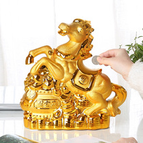 Chocai horse ornaments ceramic piggy bank horse to success TV cabinet living room desktop Office wine cabinet home accessories