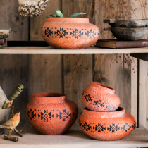 (Han) Impression Moroccan red pottery flowerware African element decorative utensils ornament groceries Garden