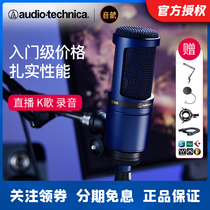 Iron Triangle AT2020 Condenser Microphone Computer Microphone Sound Card Live Set Professional Audiobook Recording Equipment