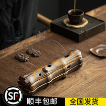 Moshou Zen lying bamboo thread incense box incense insert seat home Creative ceramic incense sandalwood stove Incense Road ornaments