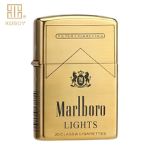 kuboy cool treasure kerosene lighter pure copper Marlboro five-sided carving personality windproof mens creative gift for boyfriend