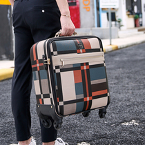 Small suitcase woman small light 16 inch small leather case travel pull lever case 20 inch short passcode den case man